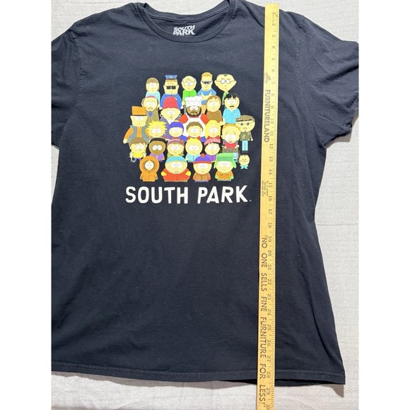 South Park "Full Cast" Character Collage Black T-Shirt - Men's/Unisex XL - Picture 2 of 5